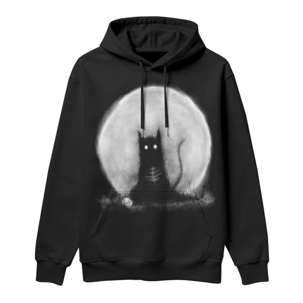 Moon Cat Black Hoodie